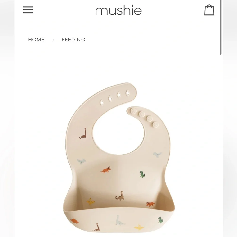 Mushie Silicone Bib (Dinosaurs)